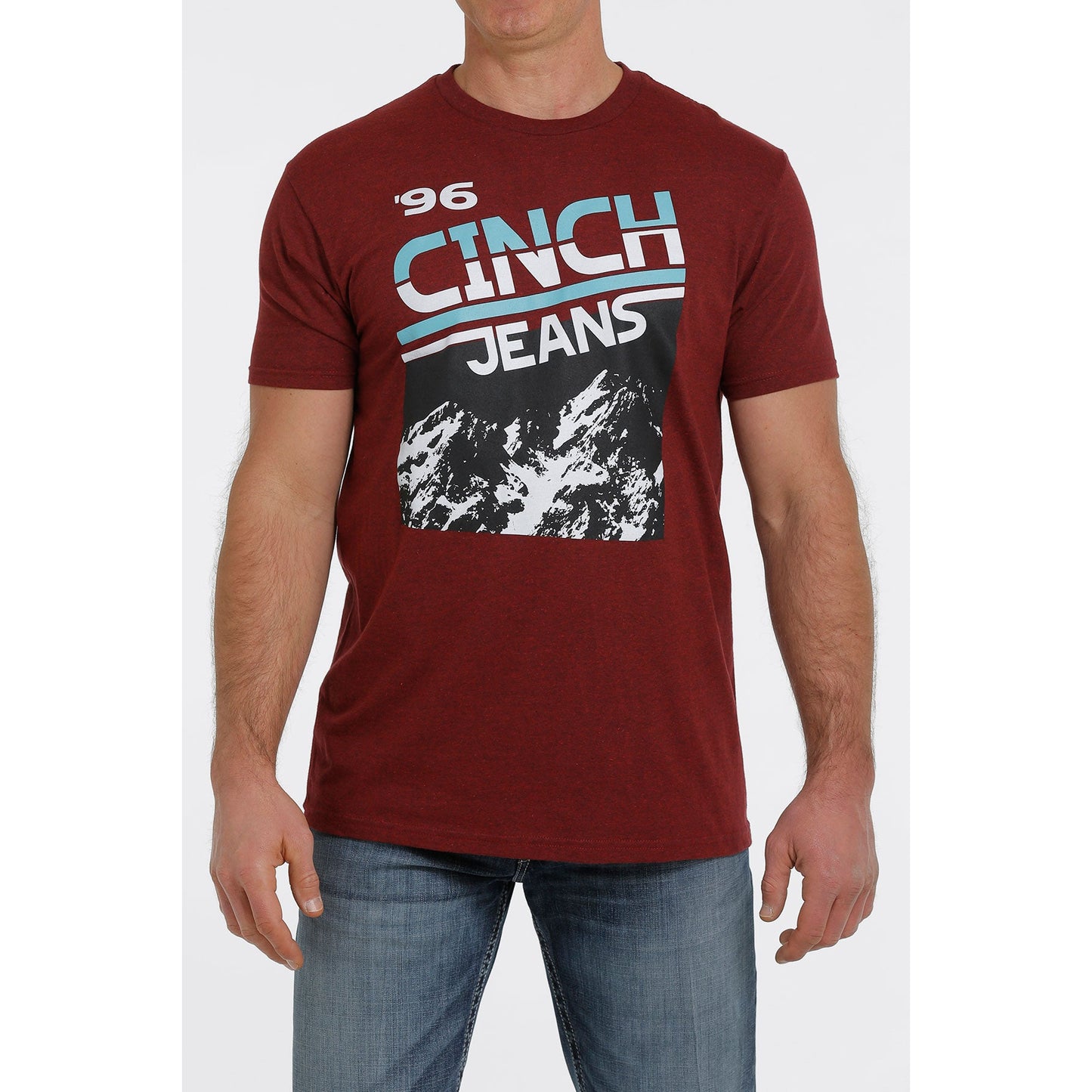 Cinch Mens SS Tee Heather Red