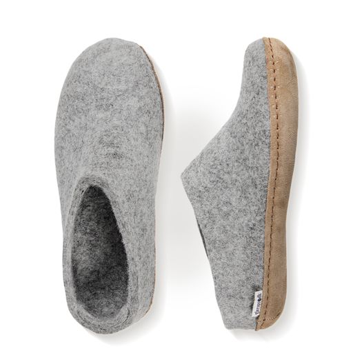 Glerups Slip On Leather Sole Shoes - Grey