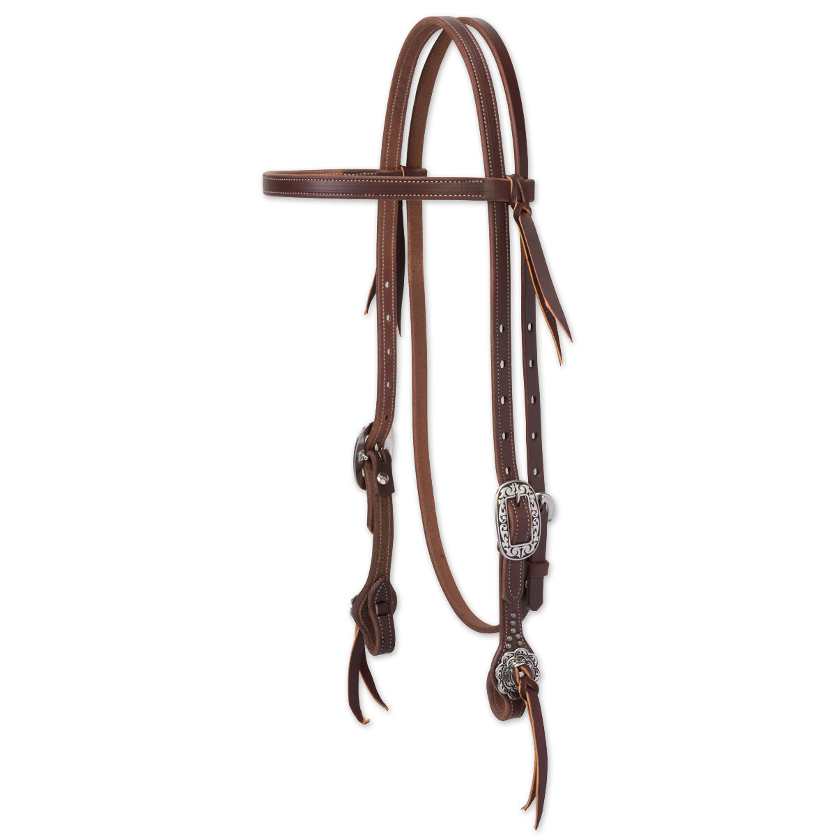 Weaver Leather Working Tack Straight Browband Headstall with Floral Hardware