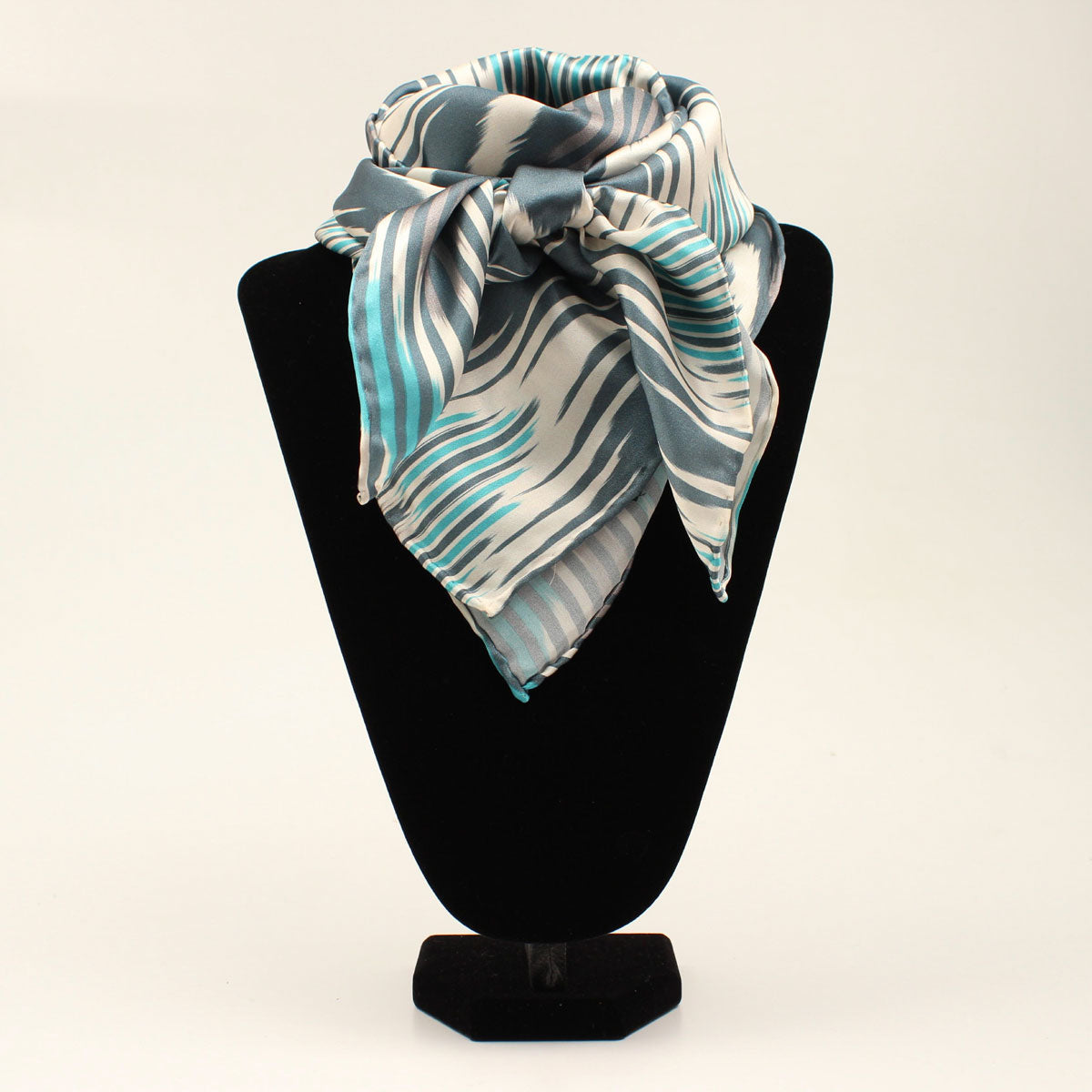 M&F 33x33 Silk Chevron Wild Rag - Turquoise