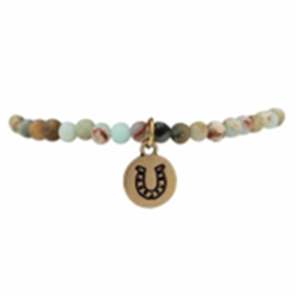 Follow Your Arrow Stone Bead Bracelet - Horseshoe