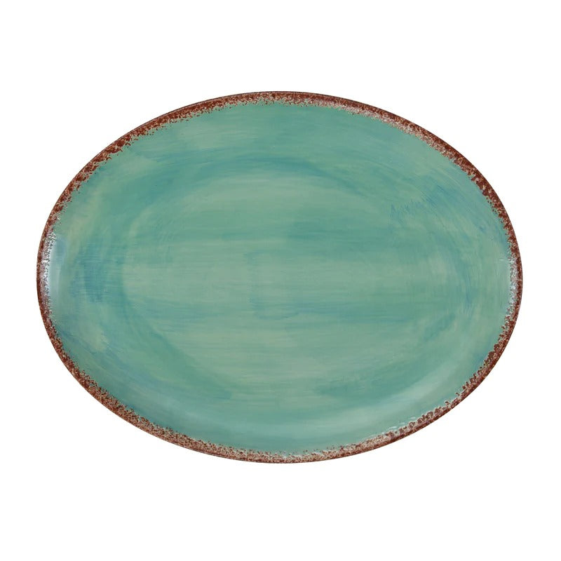 Patina Ceramic Serving Plate Turquoise