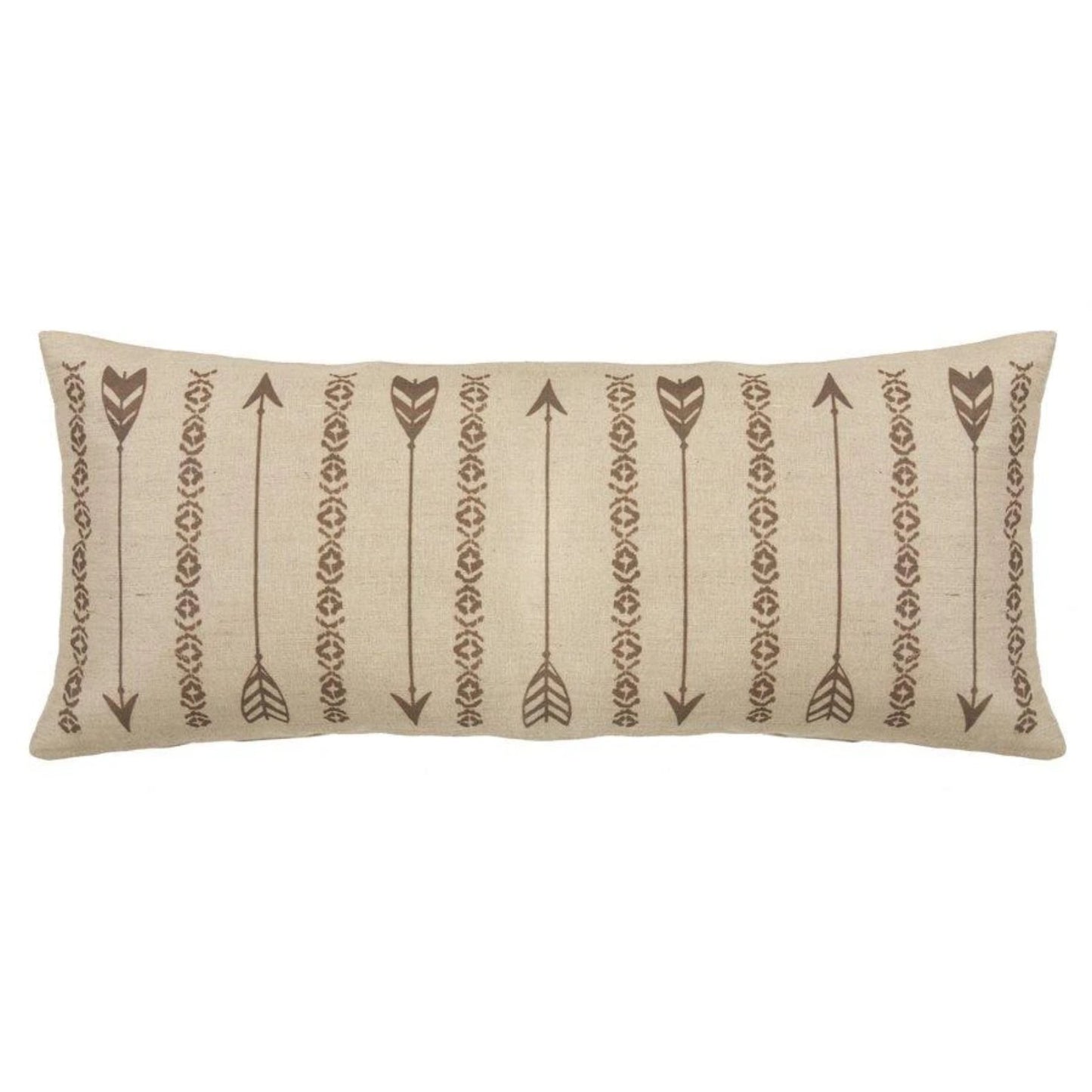HiEnd Accents Long Rectangles and Arrows Burlap Pillow 15x35