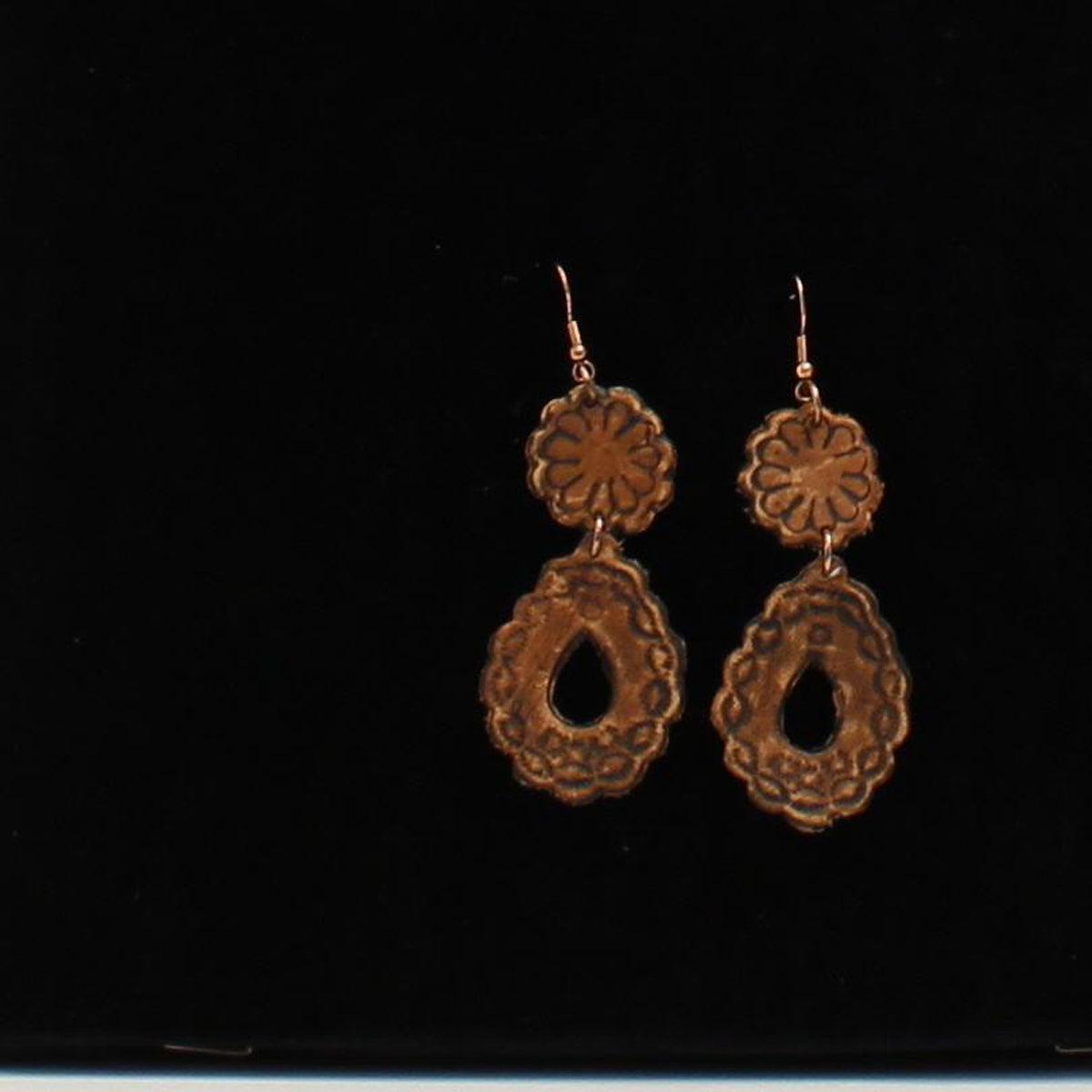 SS Leather Floral Earrings