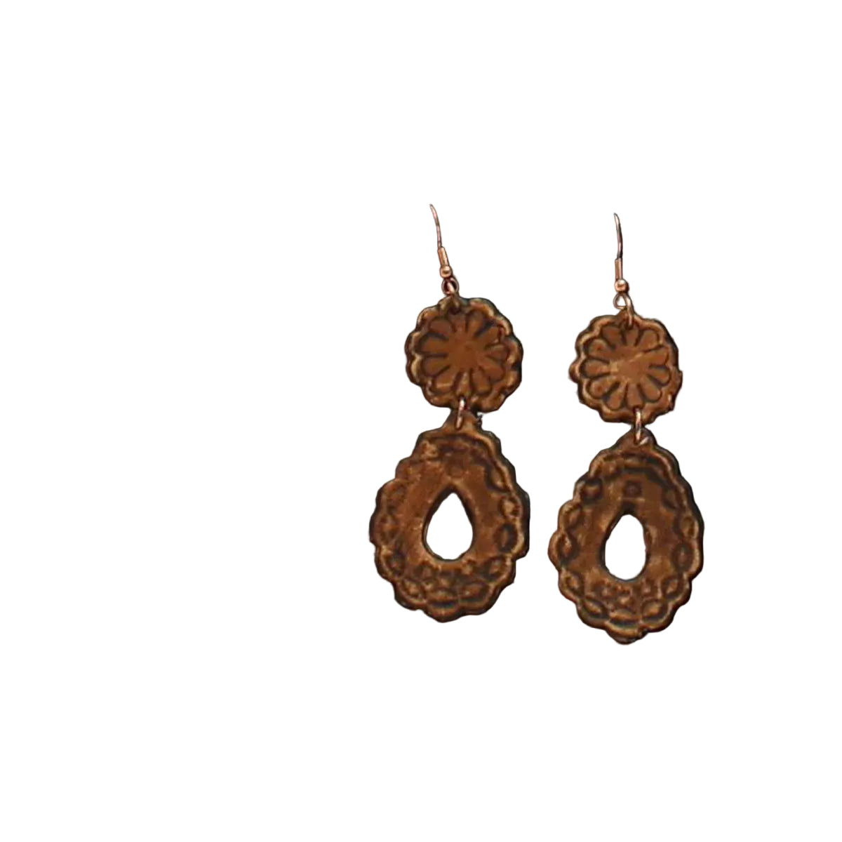 SS Leather Floral Earrings