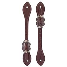 Weaver Mens Flared Oiled Harness Leather Spur Straps - Oiled Canyon Rose