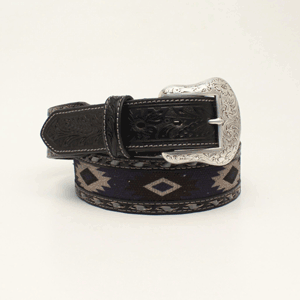Nocona Men's Southwestern Fabric Buck Lace Belt - Grey