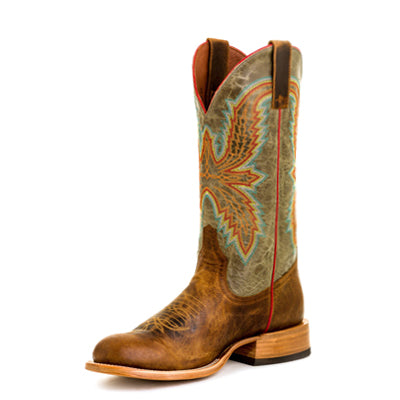 Horse Power Men's Western Boot - Saddle Mad Dog/Sky Blue Vail - Irvines Saddles