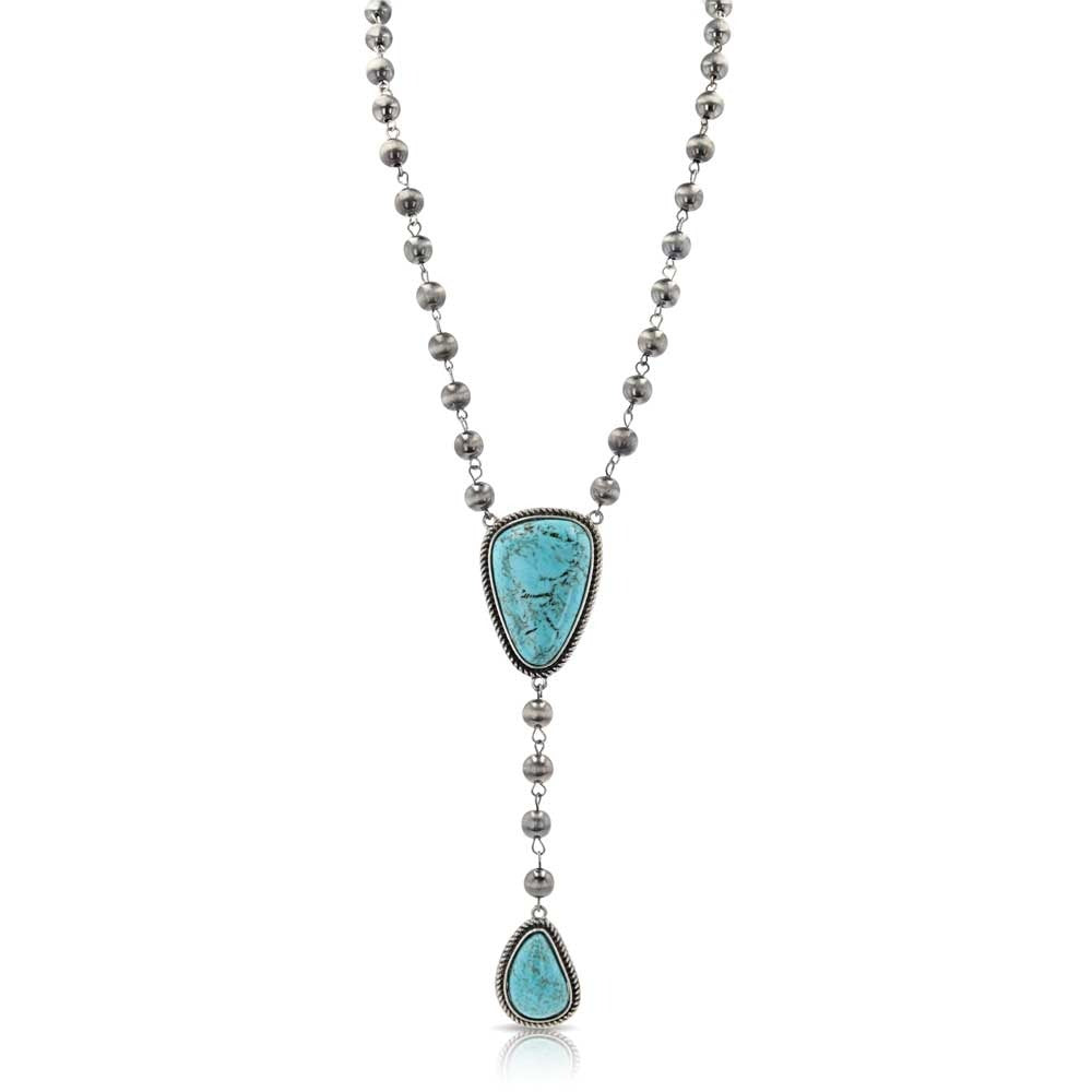 Attitude Chasing Turquoise Beaded Necklace