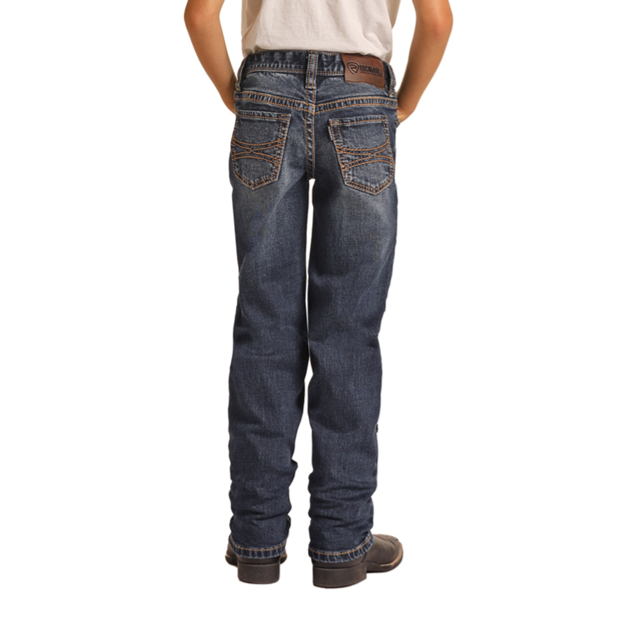 Hooey Boys Slim Fit Stretch Straight Bootcut Jeans - Medium Vintage