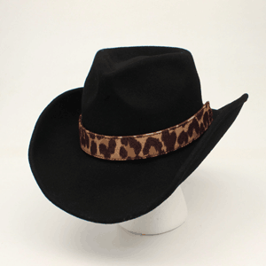 Hat Band Leopard Tassel  Brown