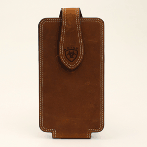 Ariat Leather Logo Cell Phone Case - Medium Brown