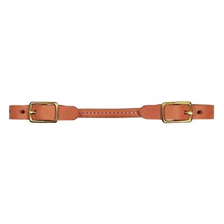 Weaver Leather Harness Leather Rounded Curb Strap Solid Brass Hardware -  Russet