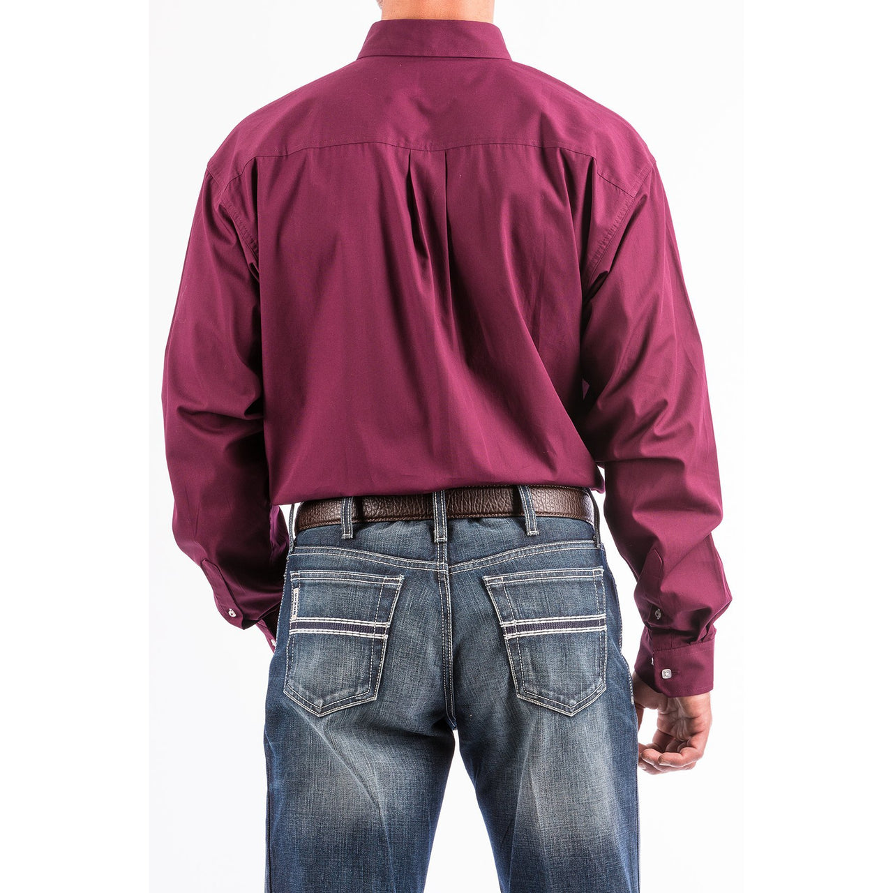 Cinch Men's Classic Fit Solid Button-Down Shirt - Burgundy