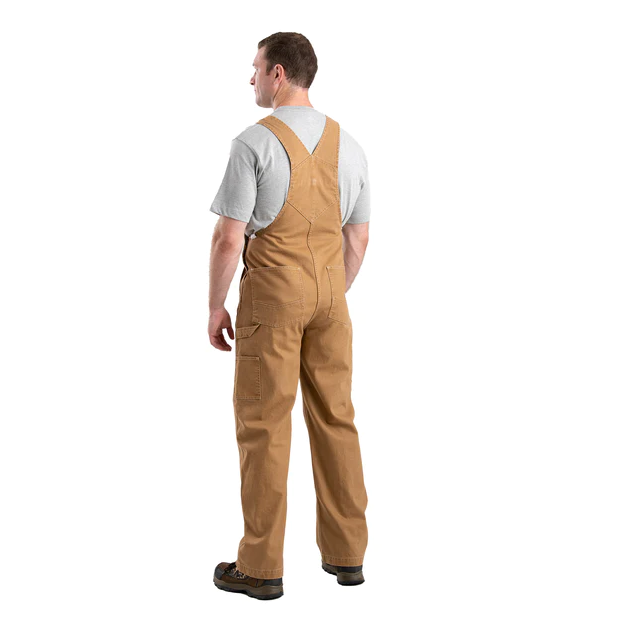 Berne Mens Vintage Washed Duck Bib Overalls - Brown Duck