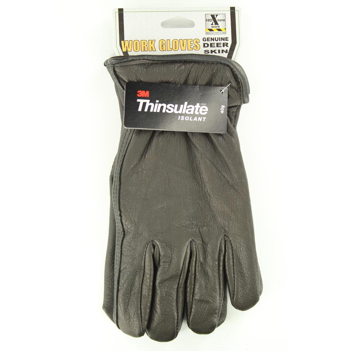 HDX Men's Deerskin Lined Gloves - Black