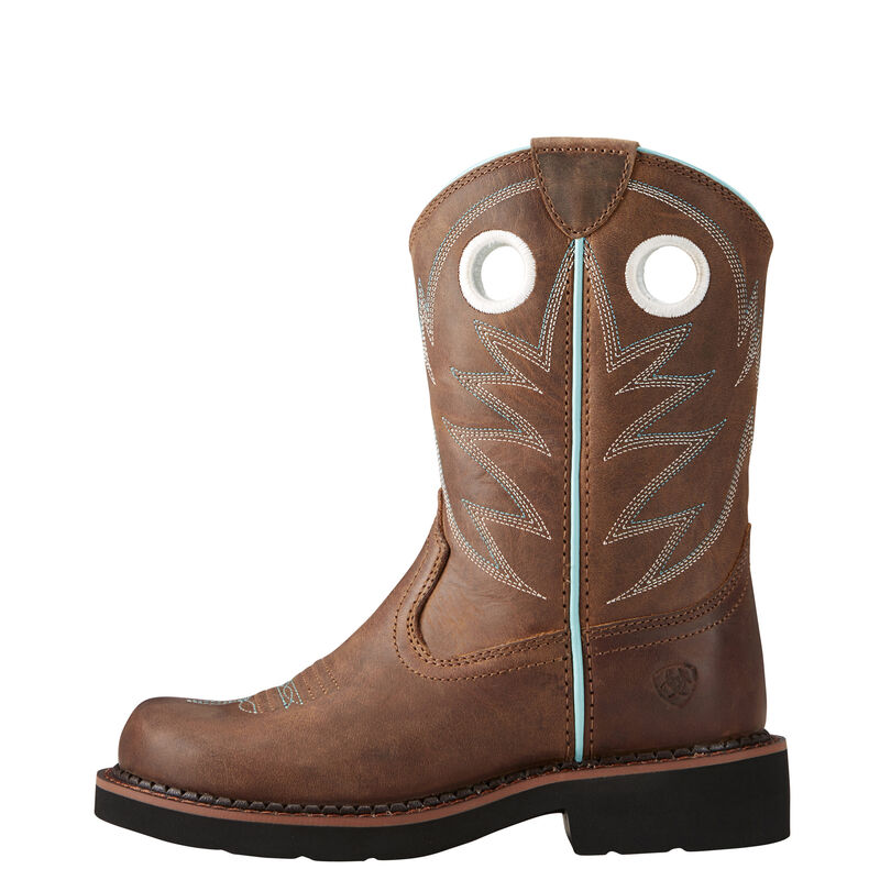 **Ariat Girls Youth Probaby Western Boots - Distressed Brown