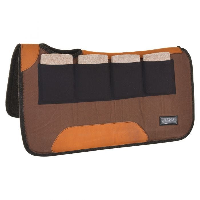 Reinsman Multi-Fit 4 Ranch Pro Square Contour Wool Pad - Brown Duck Canvas
