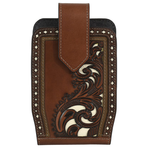 Justin Cell Phone Holster Tooled w/Underlay