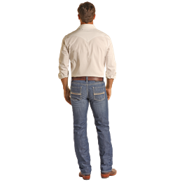 Rock & Roll Men's Straight EMB Revolver Jeans