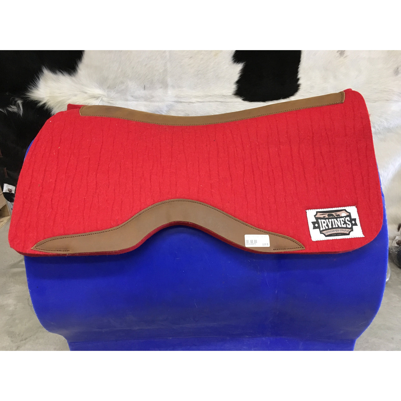 Barrel Square Contoured 1" Saddle Pad Wool Felt w/ Wear Leather 30"x30" -Assorted Colours