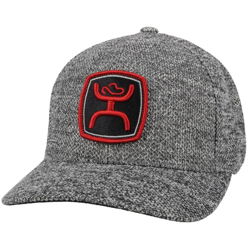 Hooey Zenith Flexfit Cap - Grey w/Red Patch