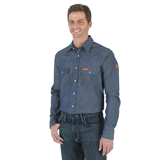 Wrangler Men's FR Long Sleeve Twill Work Shirt