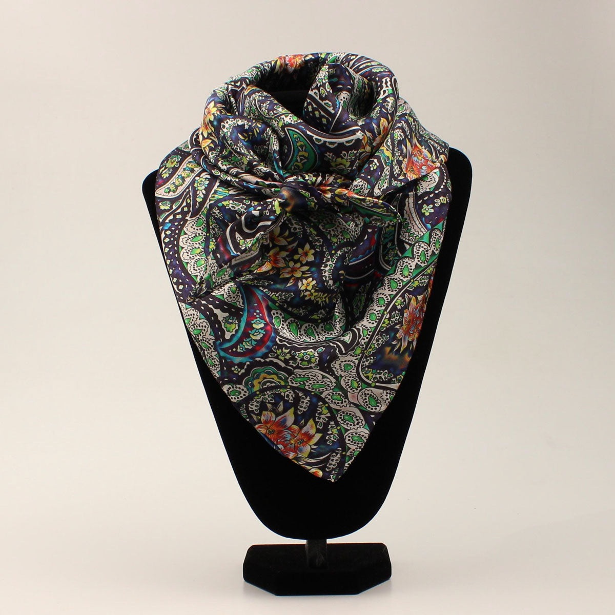 M&F 33x33 Silk Bright Scroll Floral Wild Rag - Multi