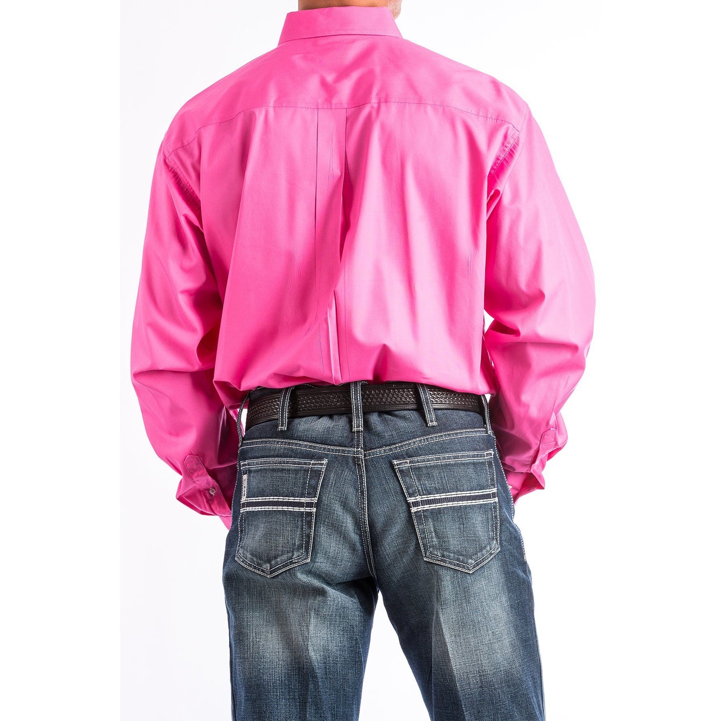 Cinch Classic Fit Long Sleeve Men's Cotton Shirt - Pink
