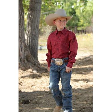 Cinch Boys LS Shirt Burgundy