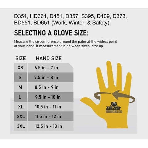 Bear Knuckle Kids Double Wedge Deer Hide Bull Riding Glove