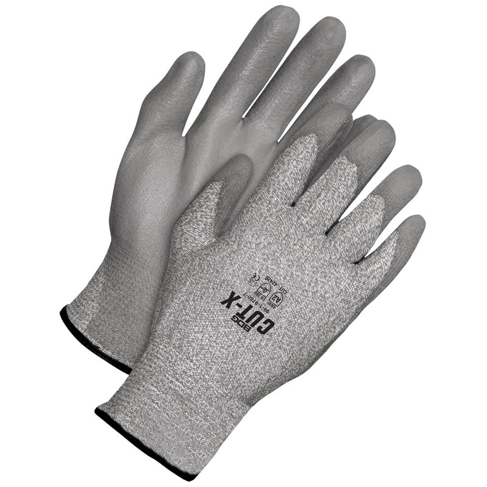 Seamless Knit HPPE Cut Level 3 Grey Polyurethane Palm