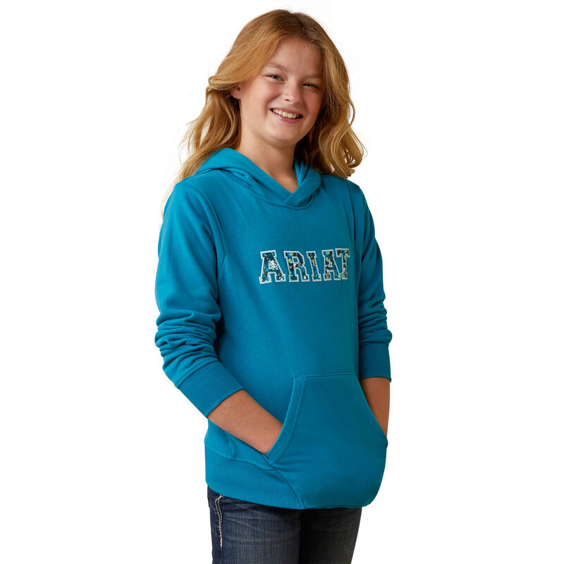 Ariat Girls 3D Logo 2.0 Hoodie - Mosaic Blue
