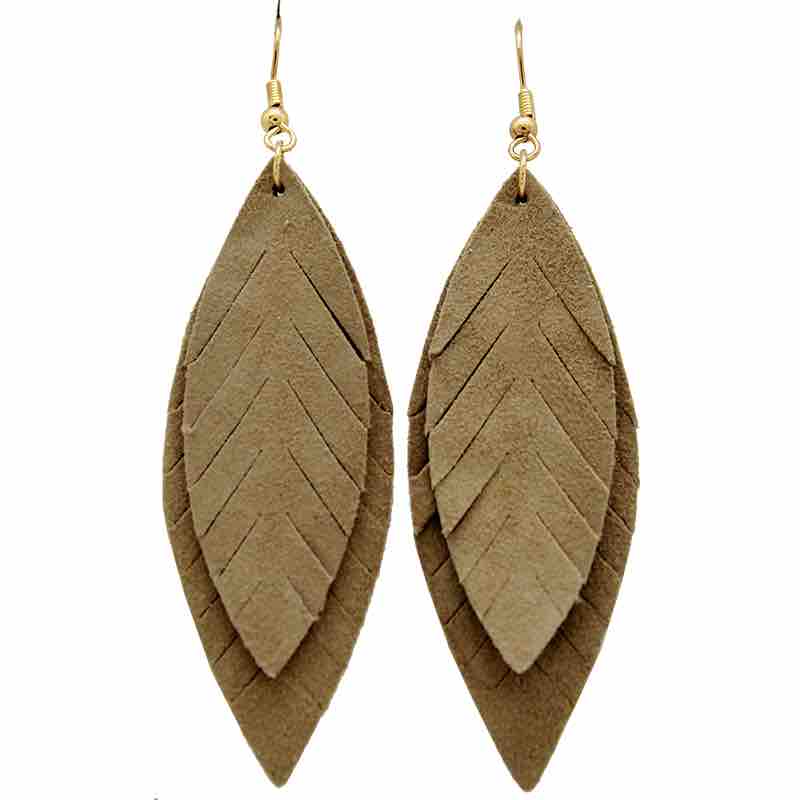 Follow Your Arrow Earrings - Leather Feather