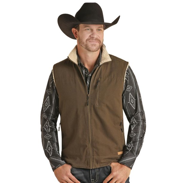 Powder River Mens Brushed Cotton Canvas Vest