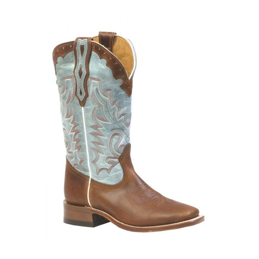 Boulet Women's Wide Square Toe Western Boots - Organza Dezy/Damiana Moka