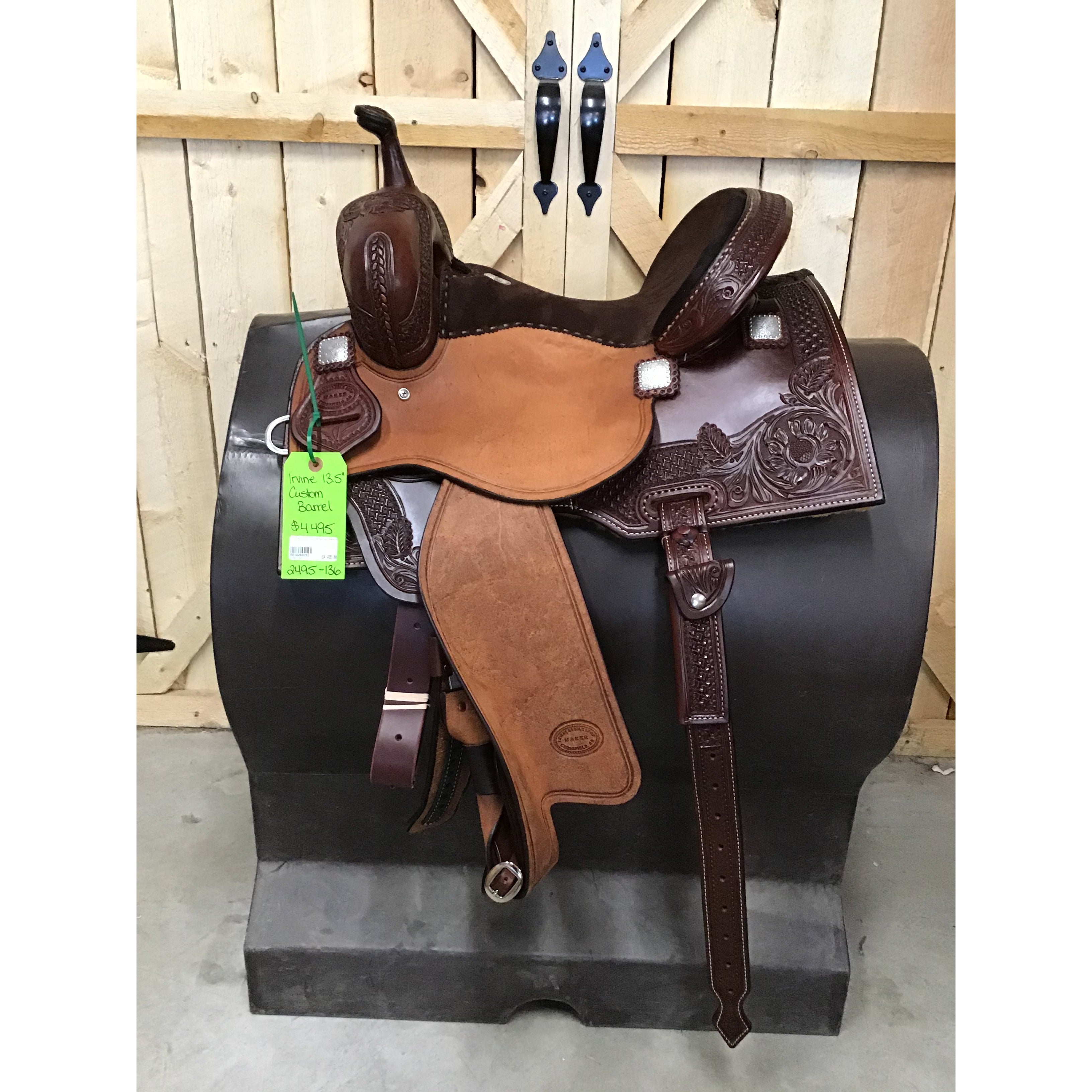 Custom Designed Hybrid Leather/ Neoprene Barrel Saddles- Style Five