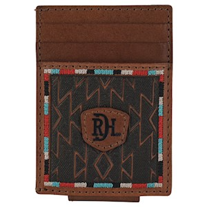 Red Dirt Men's Stitched Card Case w/Magnet Clip - Brown/Multi