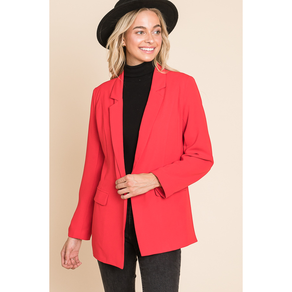 Vanilla Bay Tailored Blazer - Red