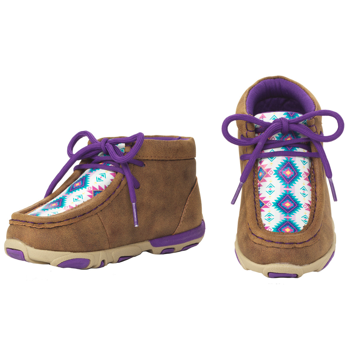 Twister Girl's Sadie Chukka Boots - Brown/Purple