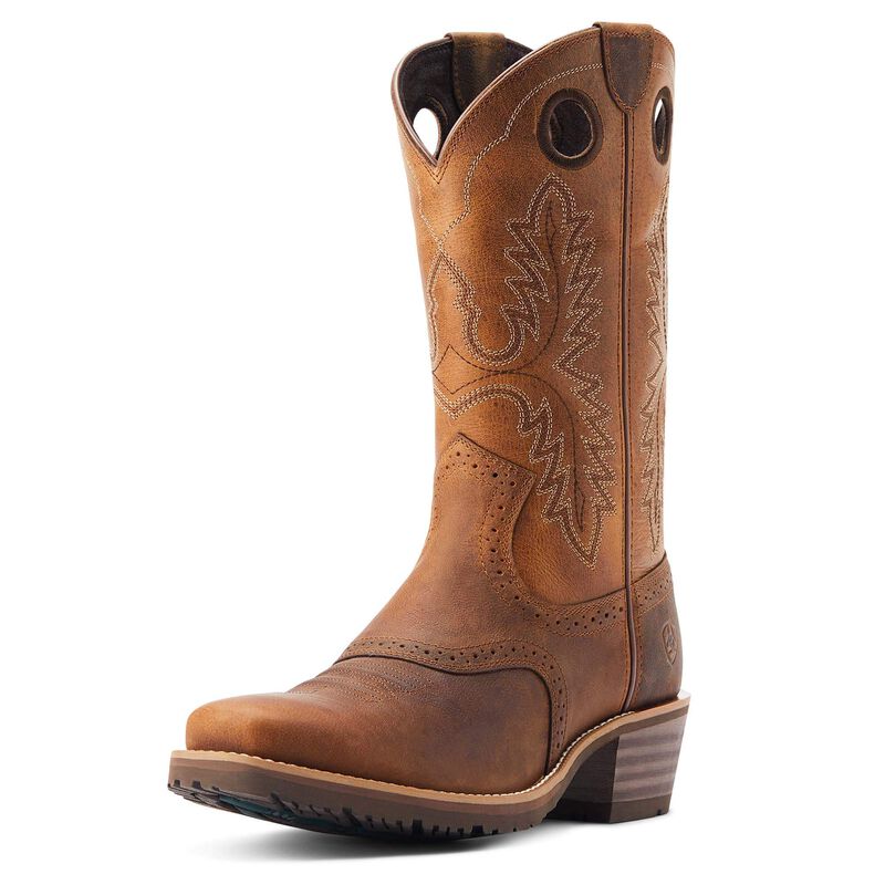 Ariat Mens Hybrid Roughstock Square Toe Western Boots - Sorrel Crunch