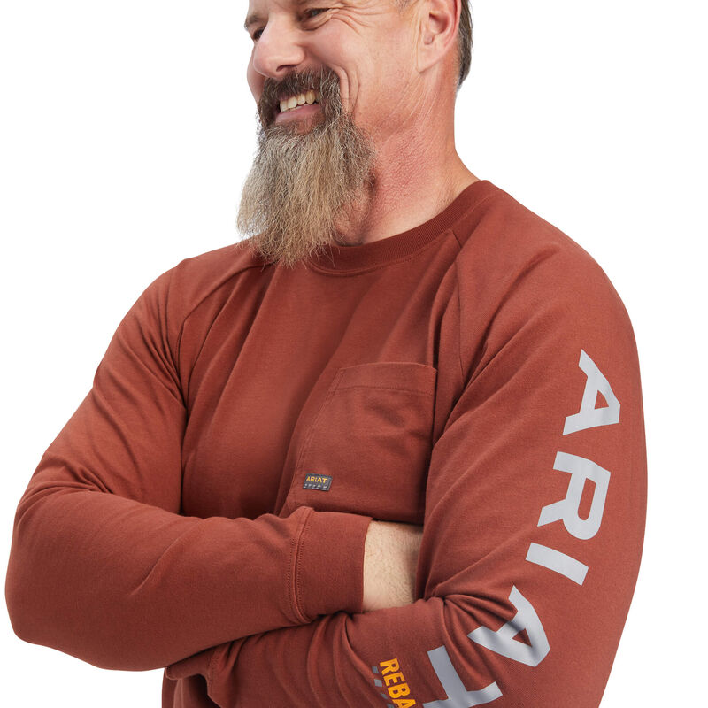 Ariat Men's Rebar Cotton Strong Graphic T-Shirt - Cherry Mahogany