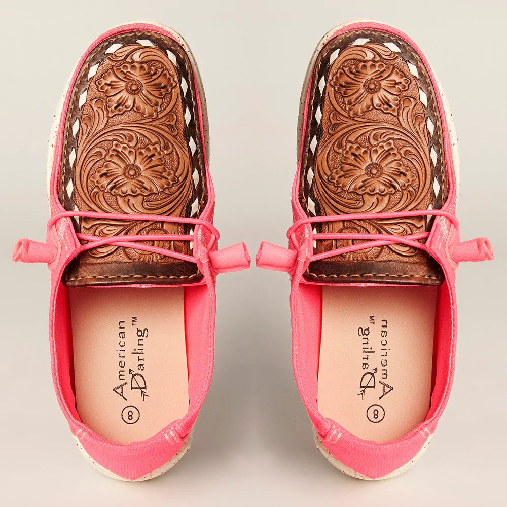 American Darling Slip on Shoe w/Leather Patch on Top of Foot  Pink