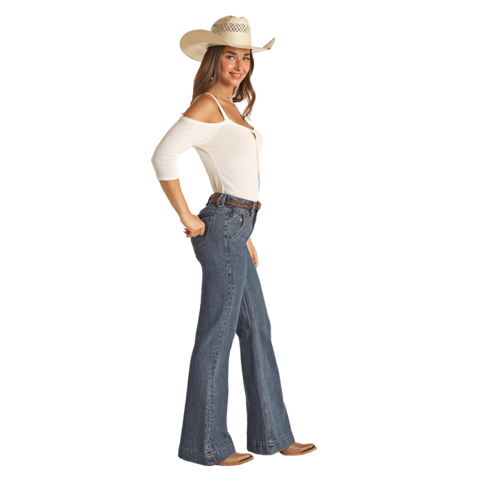 Rock & Roll Women's Front Detail High Rise Trouser Jeans