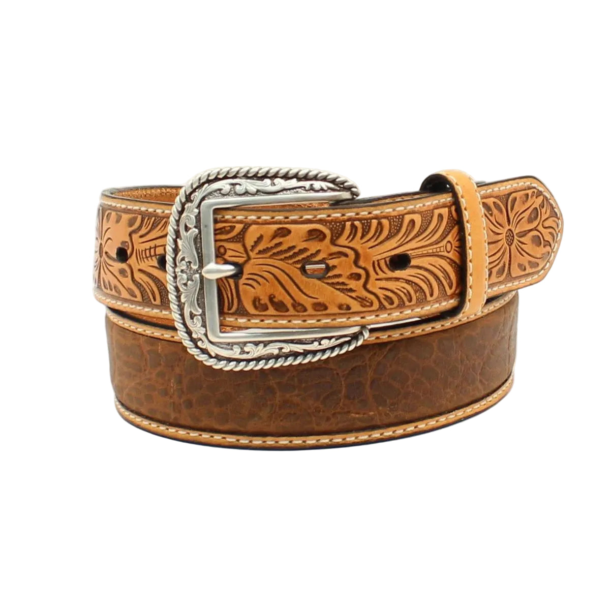 Ariat Men's Floral Crocodile Belt - Tan - Irvine Tack & Western Wear