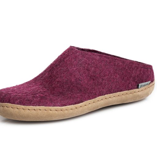 Glerups Slip On Leather Sole Shoes - Cranberry