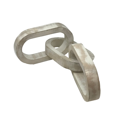 Large 3 Chain Link White Wash