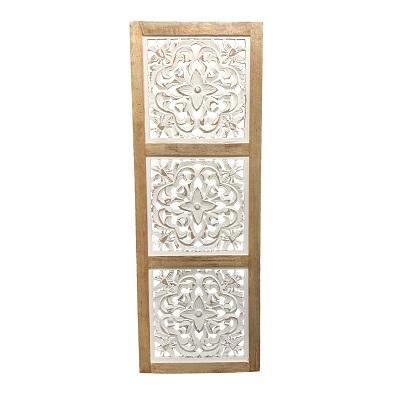 Queen Bee 3 Panel Wall Art - Whitewash