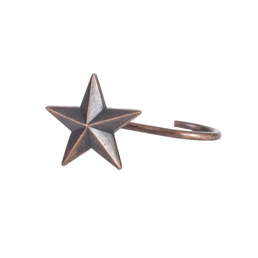 Star Design Shower Curtain Hooks, Set of 12