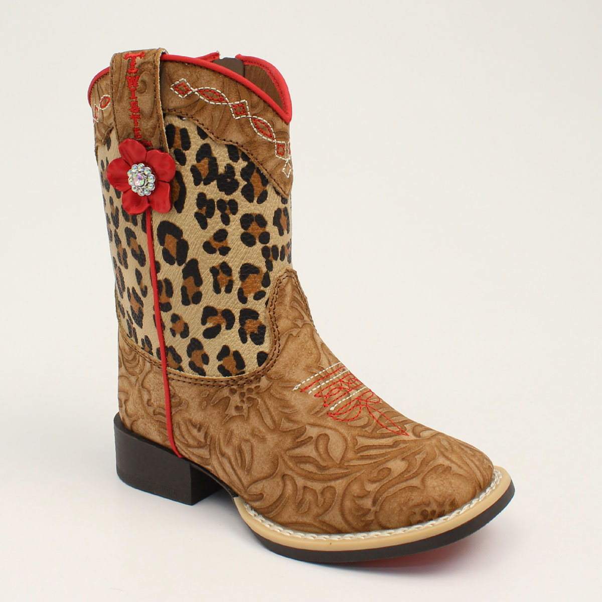 Twister Toddler Girls Avery Western Boots Leopard Print Tan